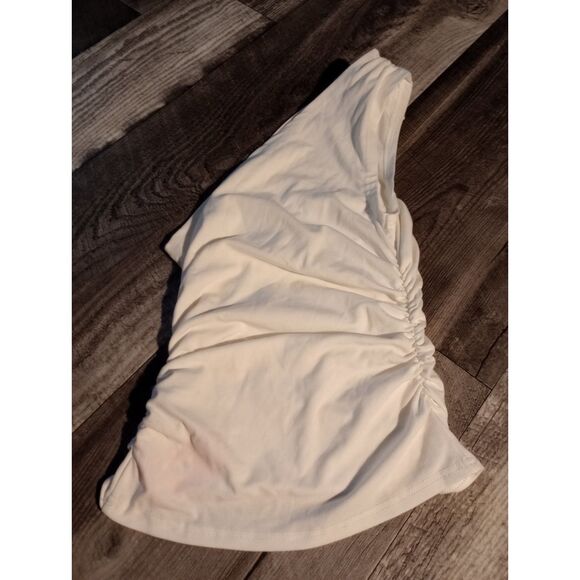 Cider Women's Size Small White Cold Shoulder/ Cinched Side Blouse - NWT - Picture 2 of 6